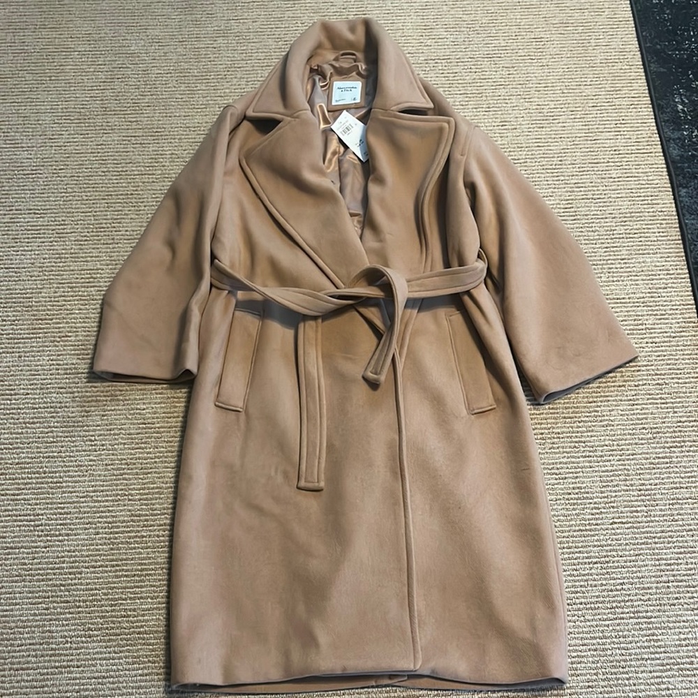 Abercrombie wool blend belted coat